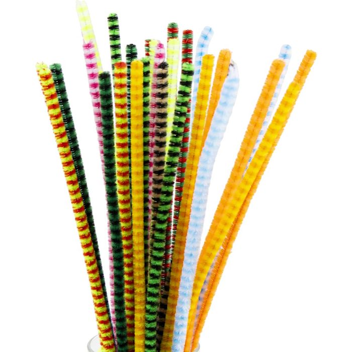 Piperenser, stripete, L: 30 cm, tykkelse 6 mm, ass. farger, 30 ass./ 1 pk.